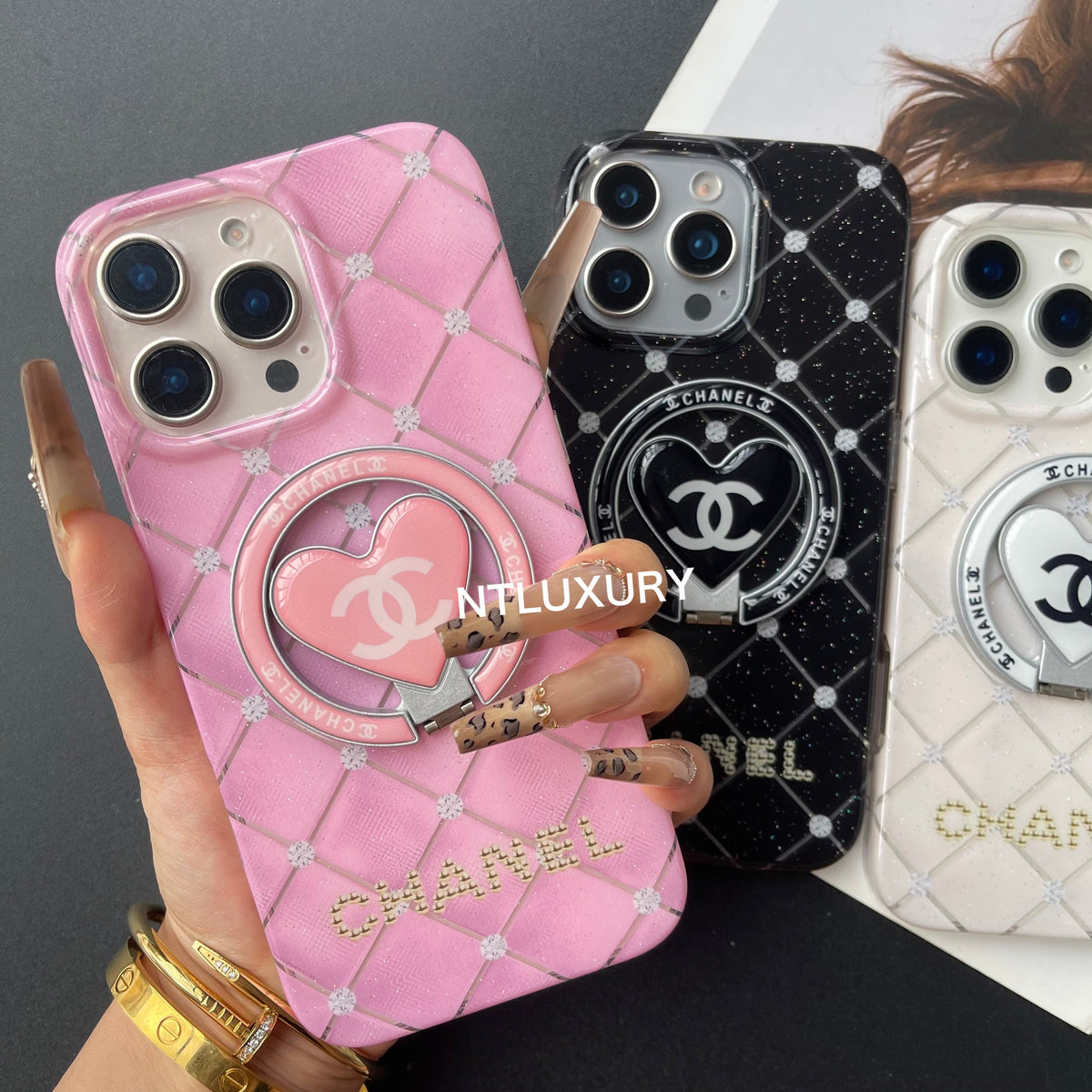 Coque de téléphone CC Girl Nouveau design MagSafe avec support MagSafe