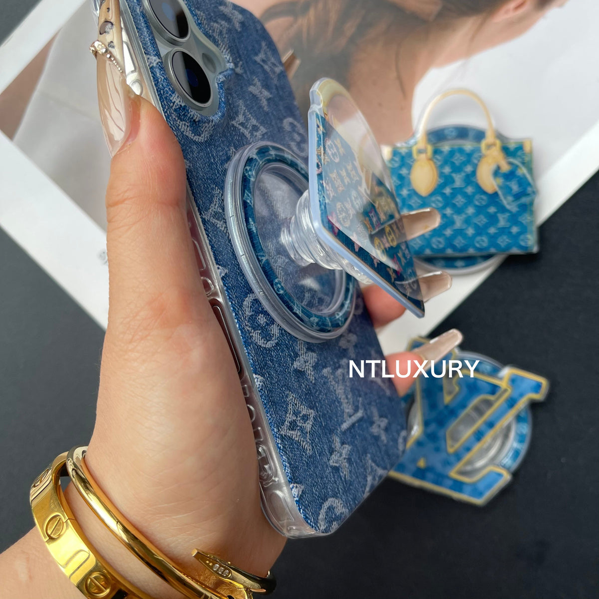Coque de téléphone MagSafe avec support imprimée Love Cowboy