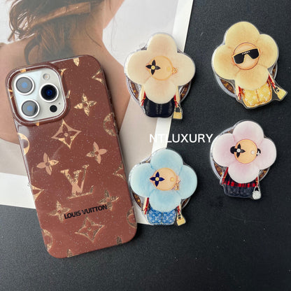 Colorful Design MagSafe Phone Case with Holder (Brown)