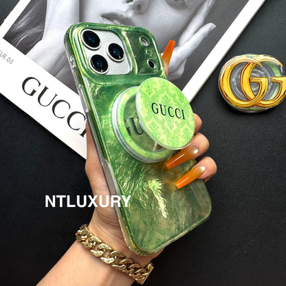 Funda verde para teléfono con soporte MagSafe