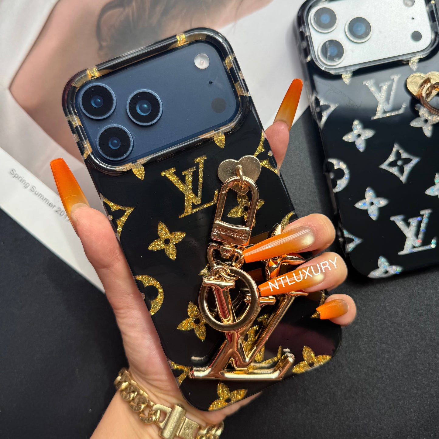Golden Time to  Love Phone Case with Pendant