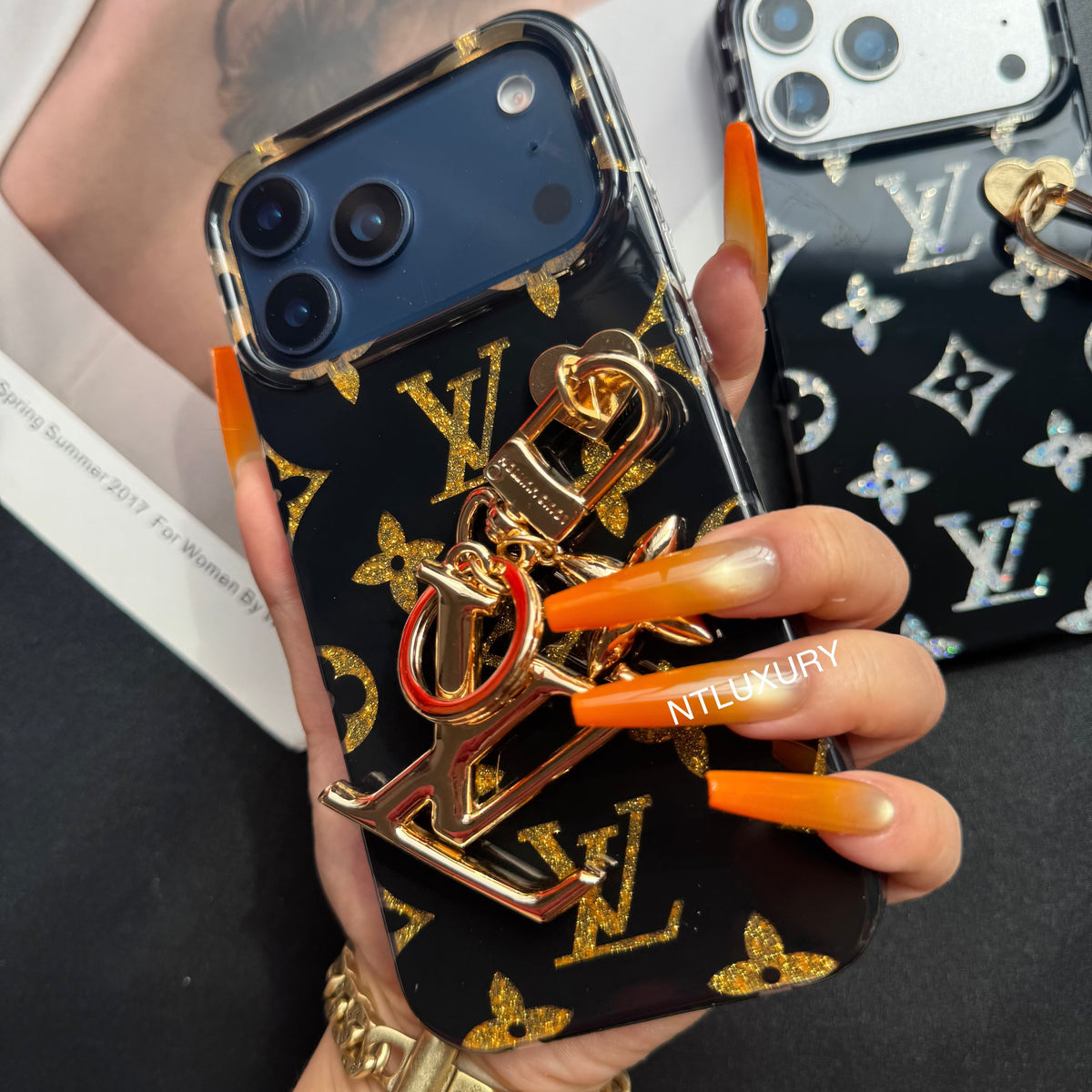 Golden Time to  Love Phone Case with Pendant