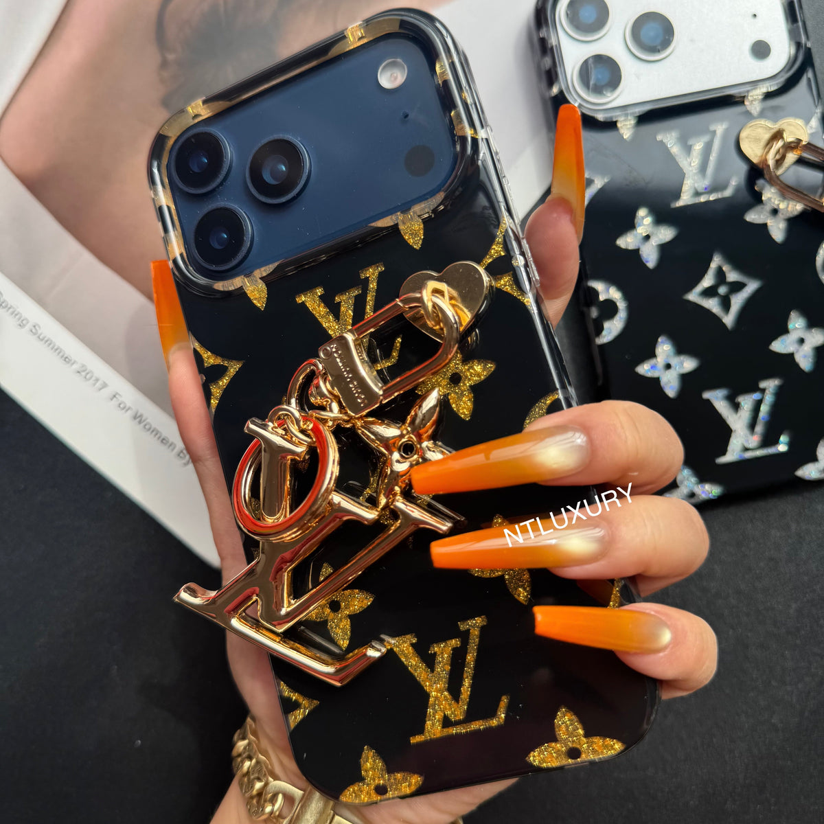 Golden Time to  Love Phone Case with Pendant