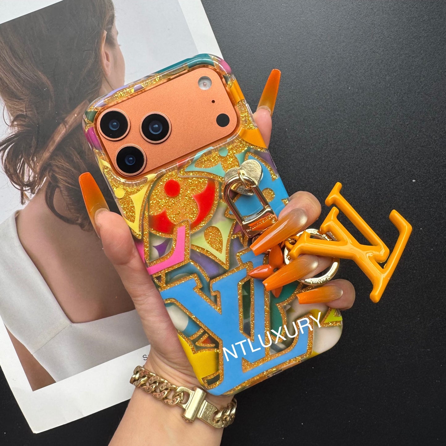 Colorful Love for Life Phone Case with Pendant (Colorful)