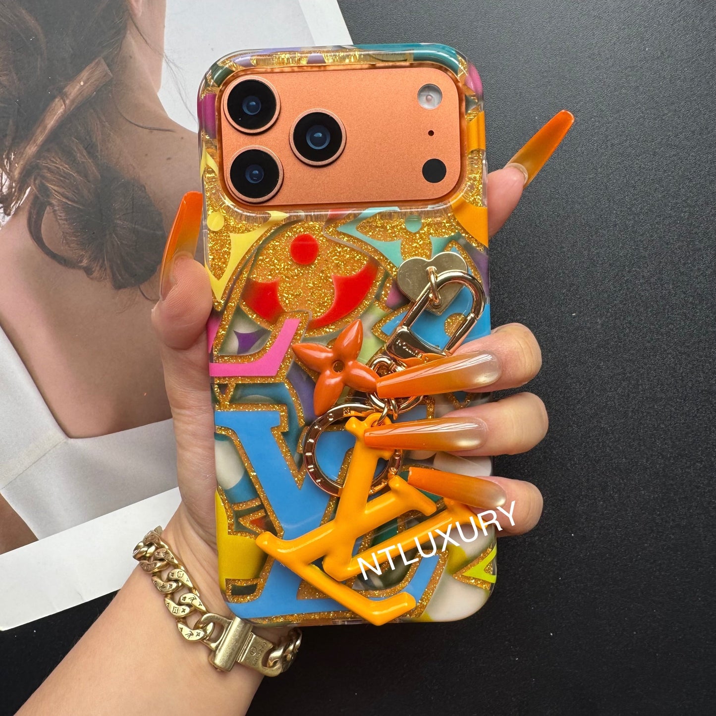 Colorful Love for Life Phone Case with Pendant (Colorful)