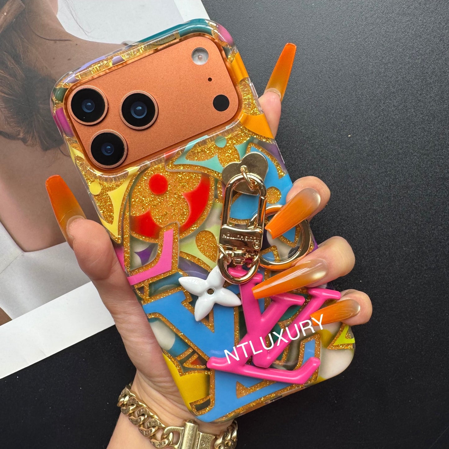 Colorful Love for Life Phone Case with Pendant (Colorful)