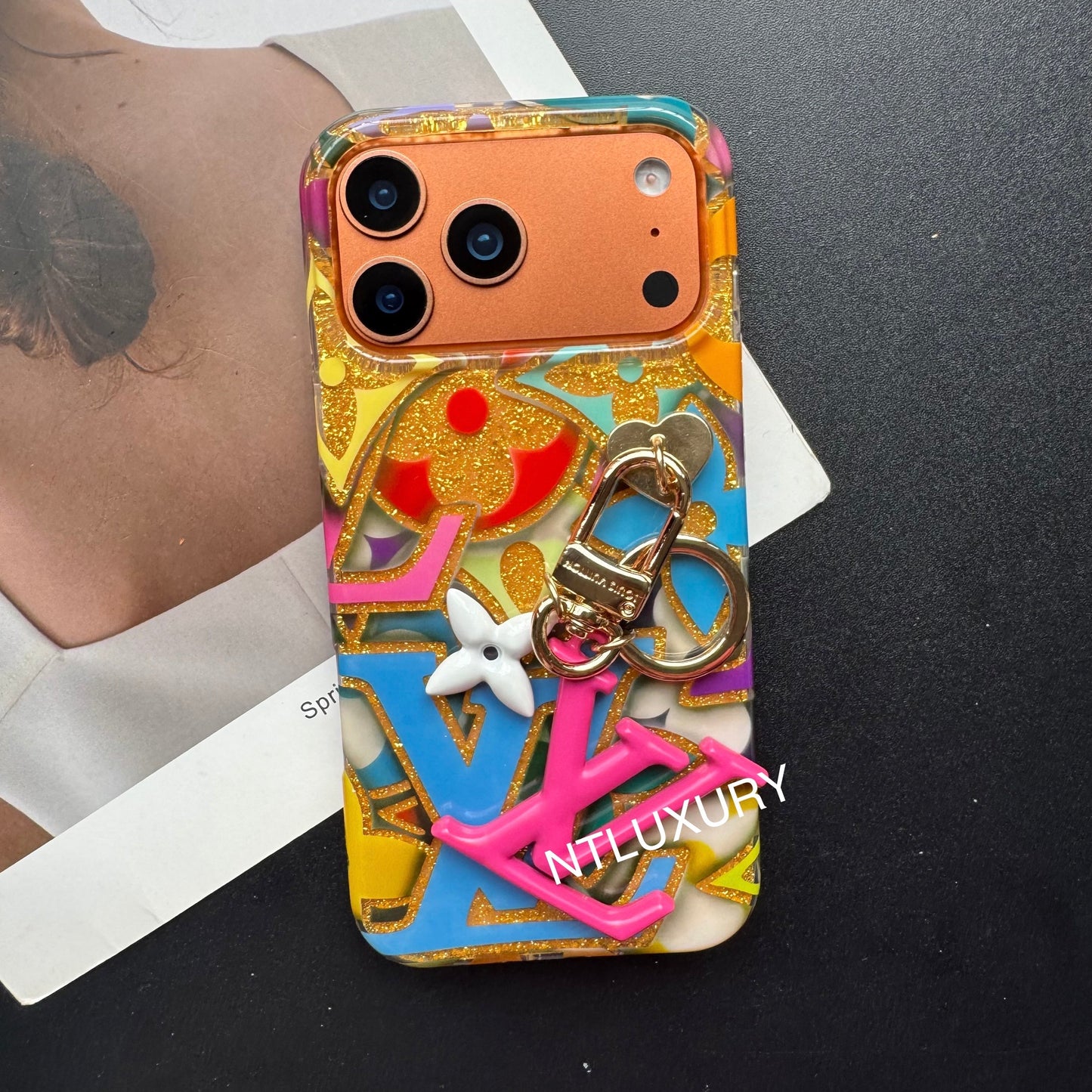 Colorful Love for Life Phone Case with Pendant (Colorful)