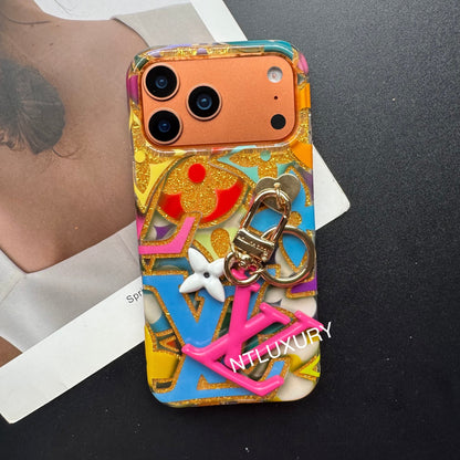 Colorful Love for Life Phone Case with Pendant (Colorful)