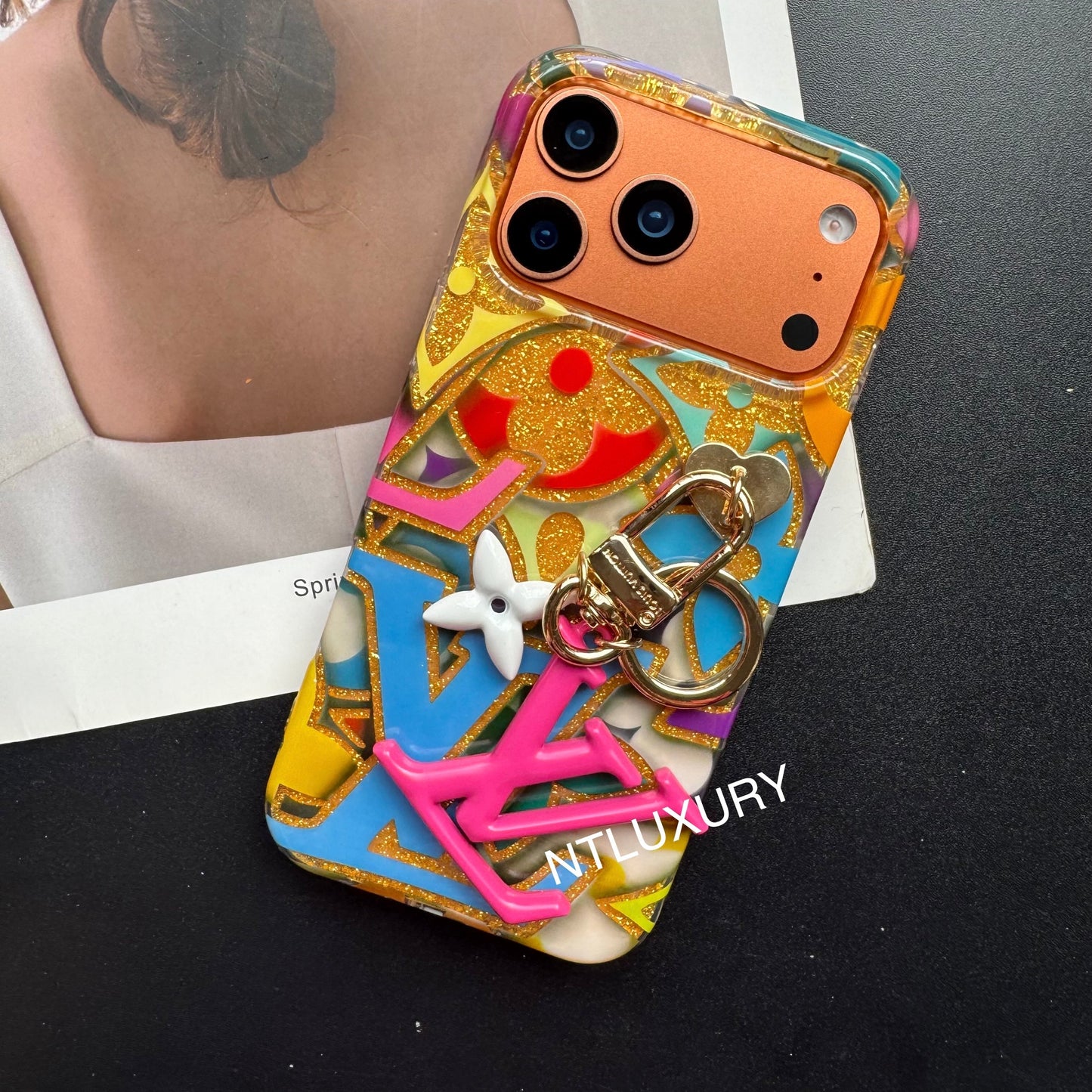 Colorful Love for Life Phone Case with Pendant (Colorful)