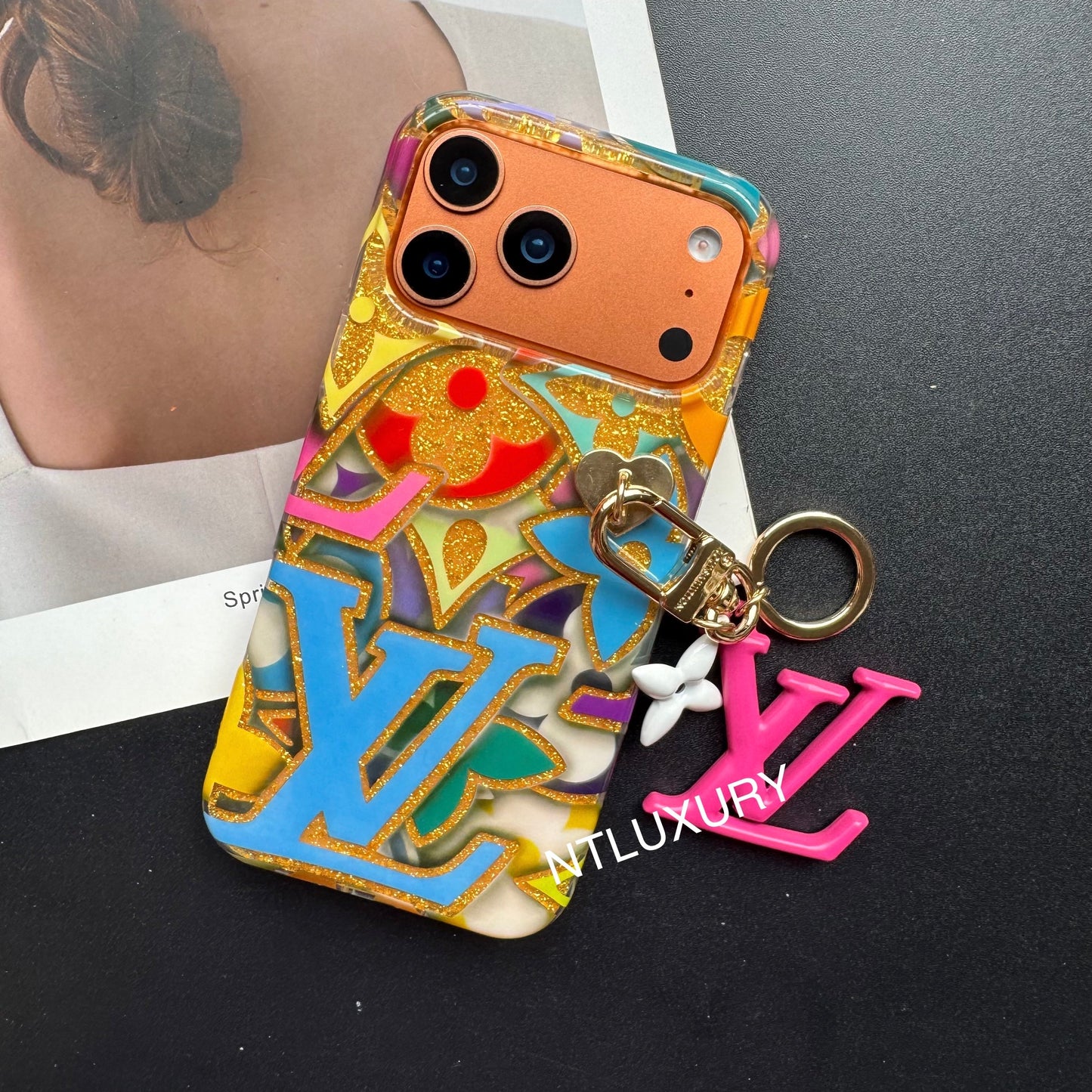 Colorful Love for Life Phone Case with Pendant (Colorful)