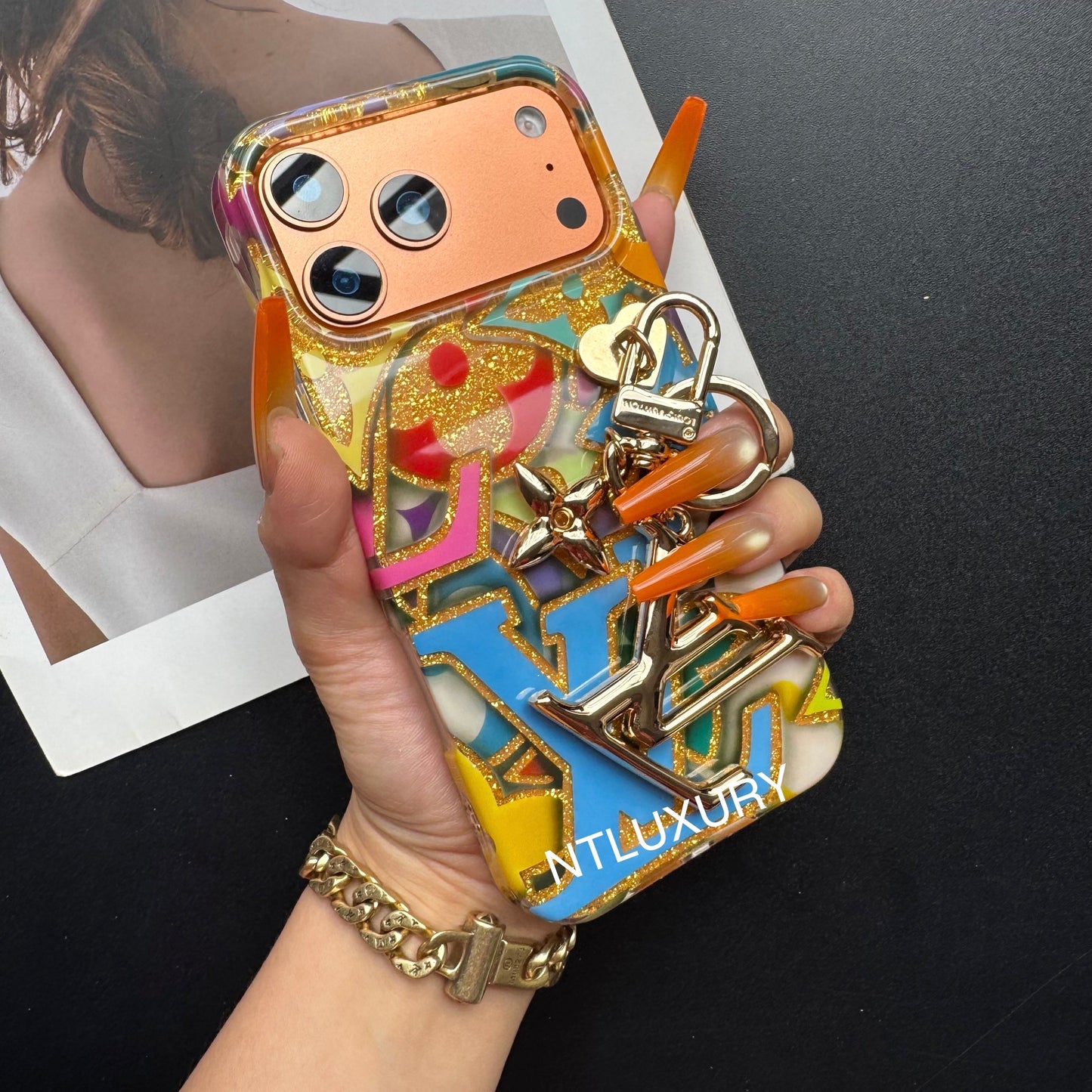 Colorful Love for Life Phone Case with Pendant (Colorful)