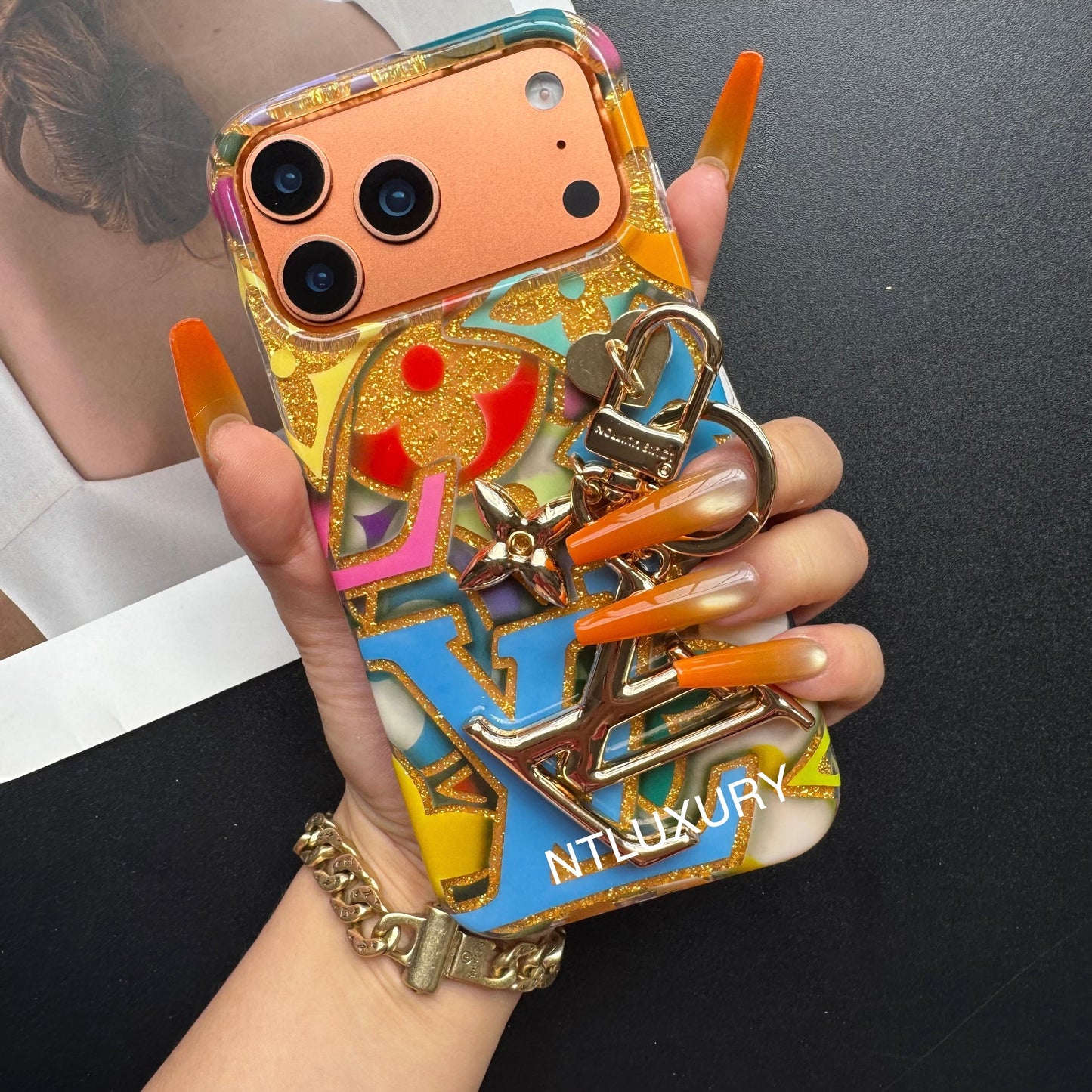 Colorful Love for Life Phone Case with Pendant (Colorful)