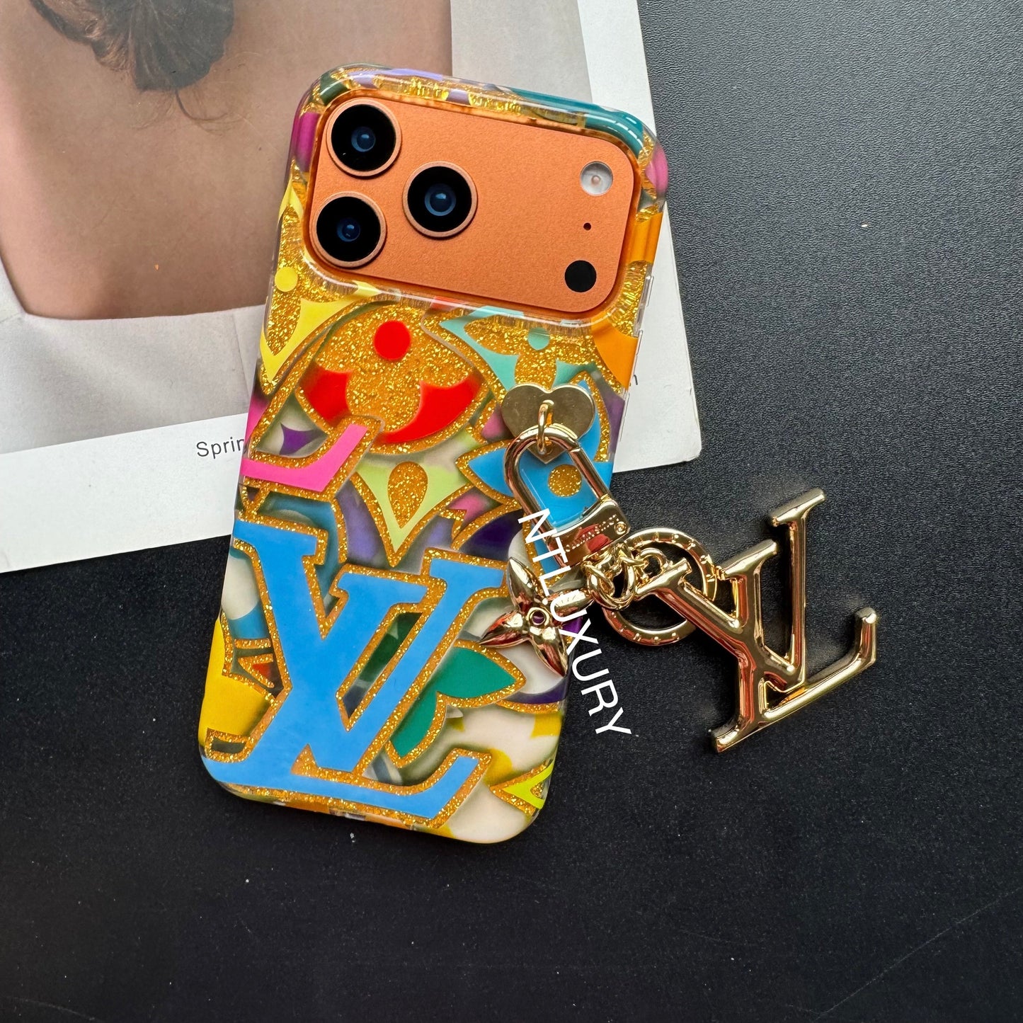 Colorful Love for Life Phone Case with Pendant (Colorful)