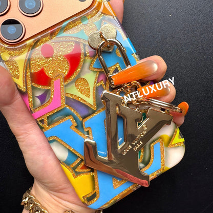 Colorful Love for Life Phone Case with Pendant (Blue)