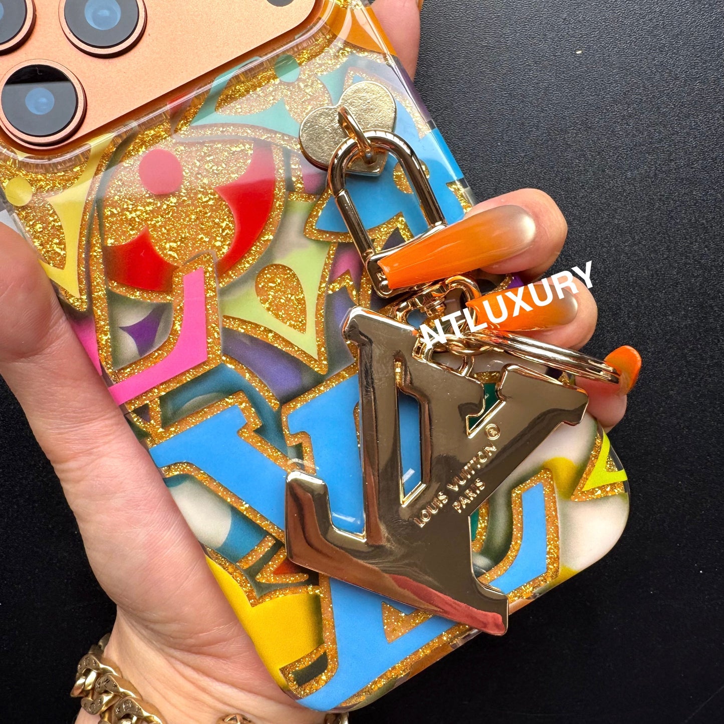 Colorful Love for Life Phone Case with Pendant (Blue)