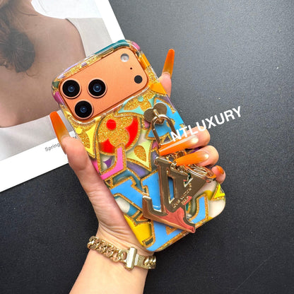 Colorful Love for Life Phone Case with Pendant (Blue)