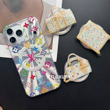 Coque de téléphone Laser Shining Love avec support Magsafe (Boîte blanche)