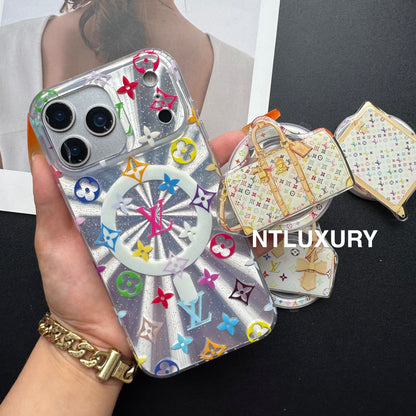 Coque de téléphone Laser Shining Love avec support Magsafe (Boîte blanche)