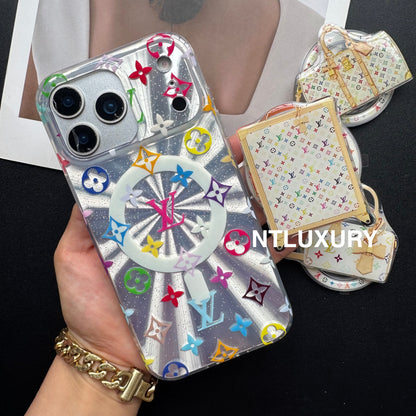 Coque de téléphone Laser Shining Love avec support Magsafe (Boîte blanche)