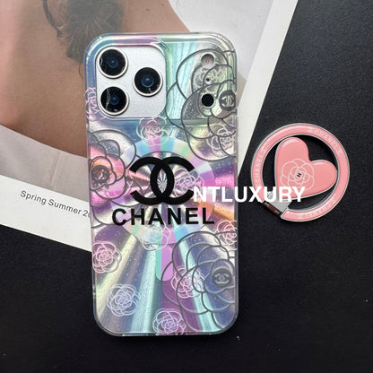Funda para teléfono C con brillo láser y soporte MagSafe