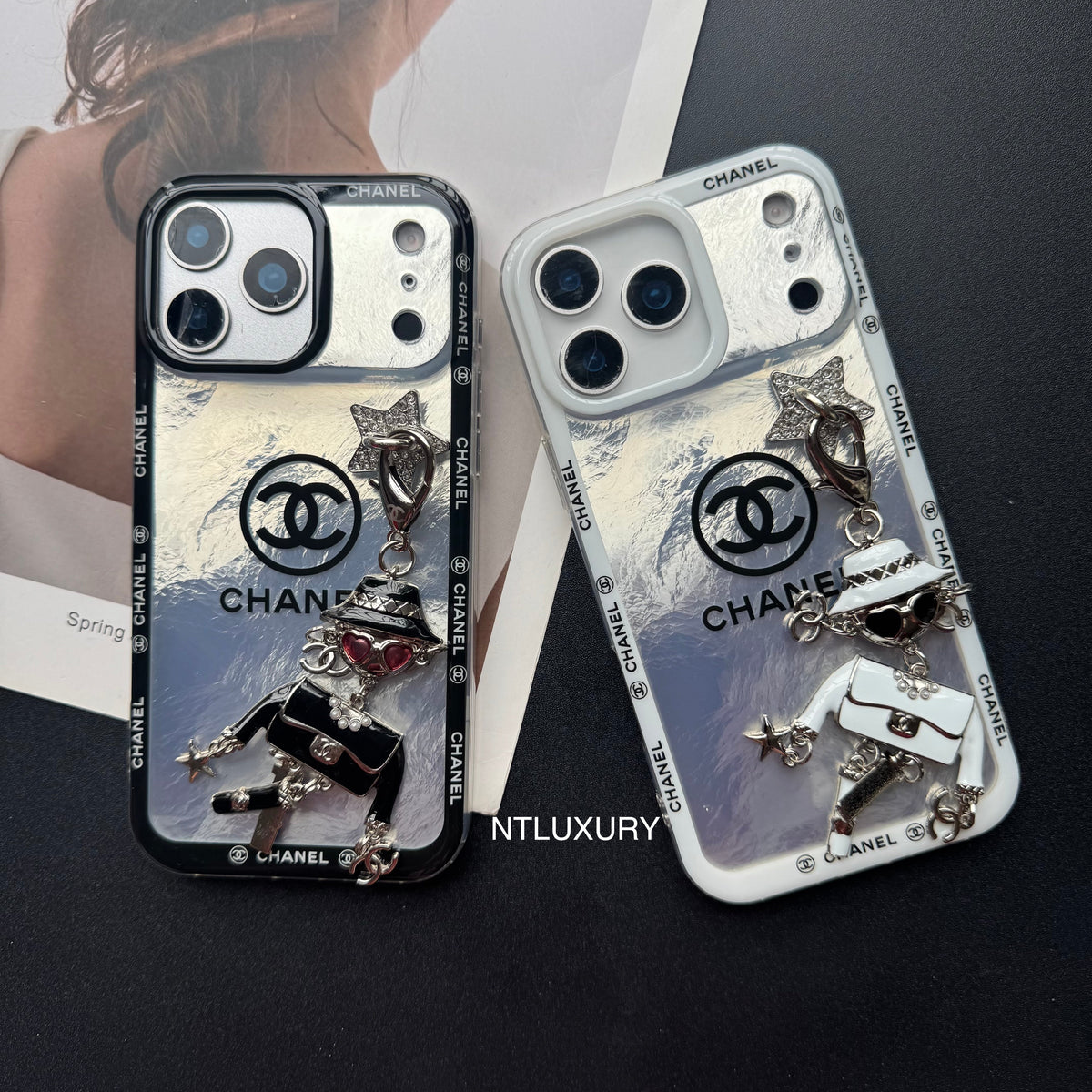 Ruffle Laser C Girl Phone Case With Pendant
