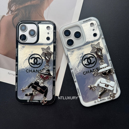Ruffle Laser C Girl Phone Case With Pendant
