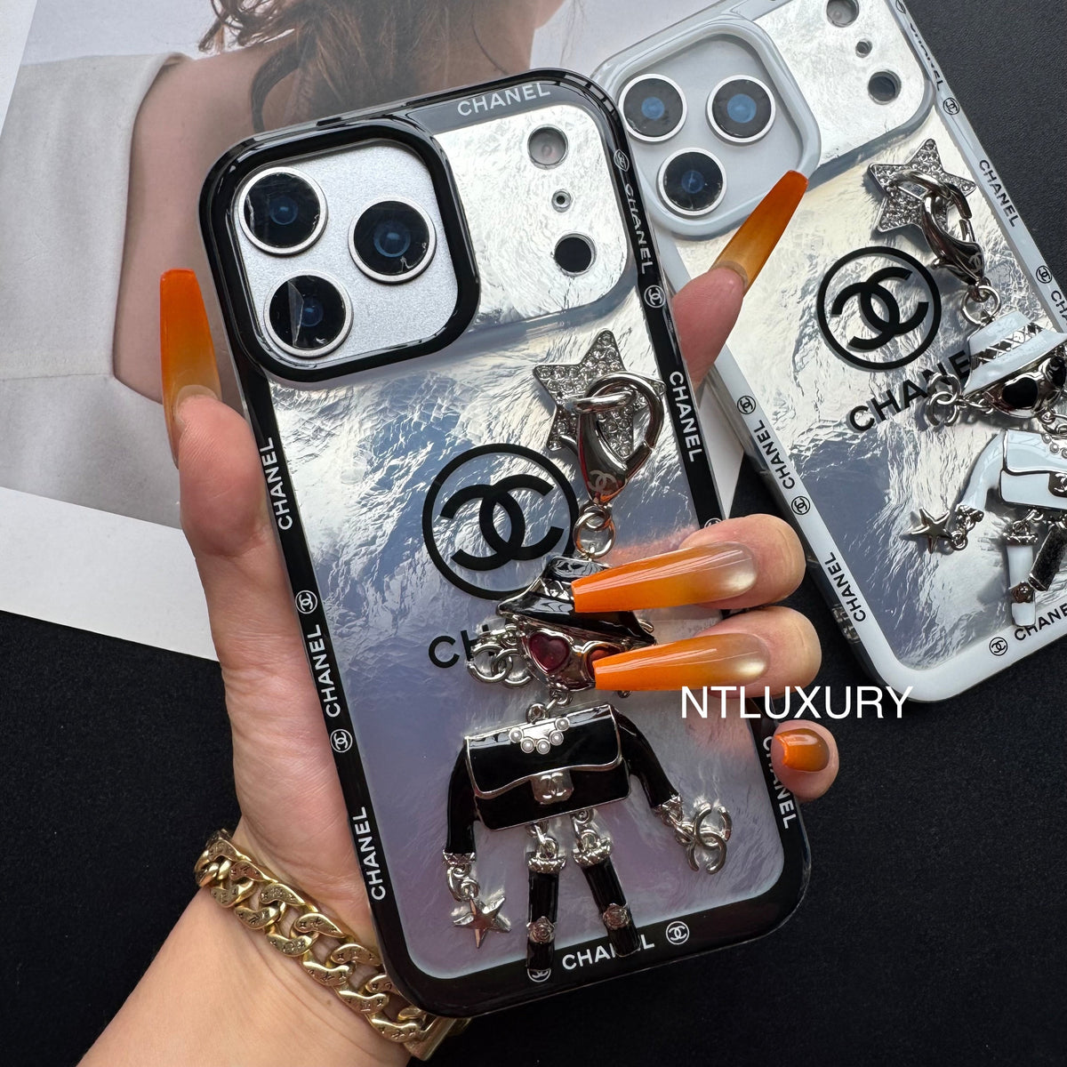 Ruffle Laser C Girl Phone Case With Pendant