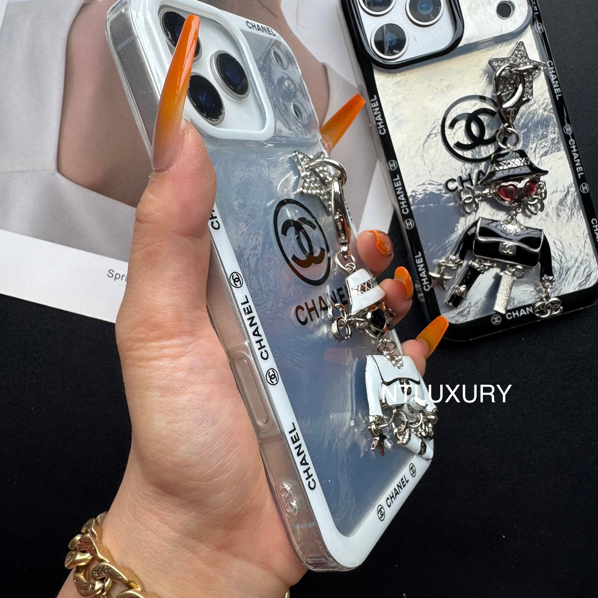 Ruffle Laser C Girl Phone Case With Pendant