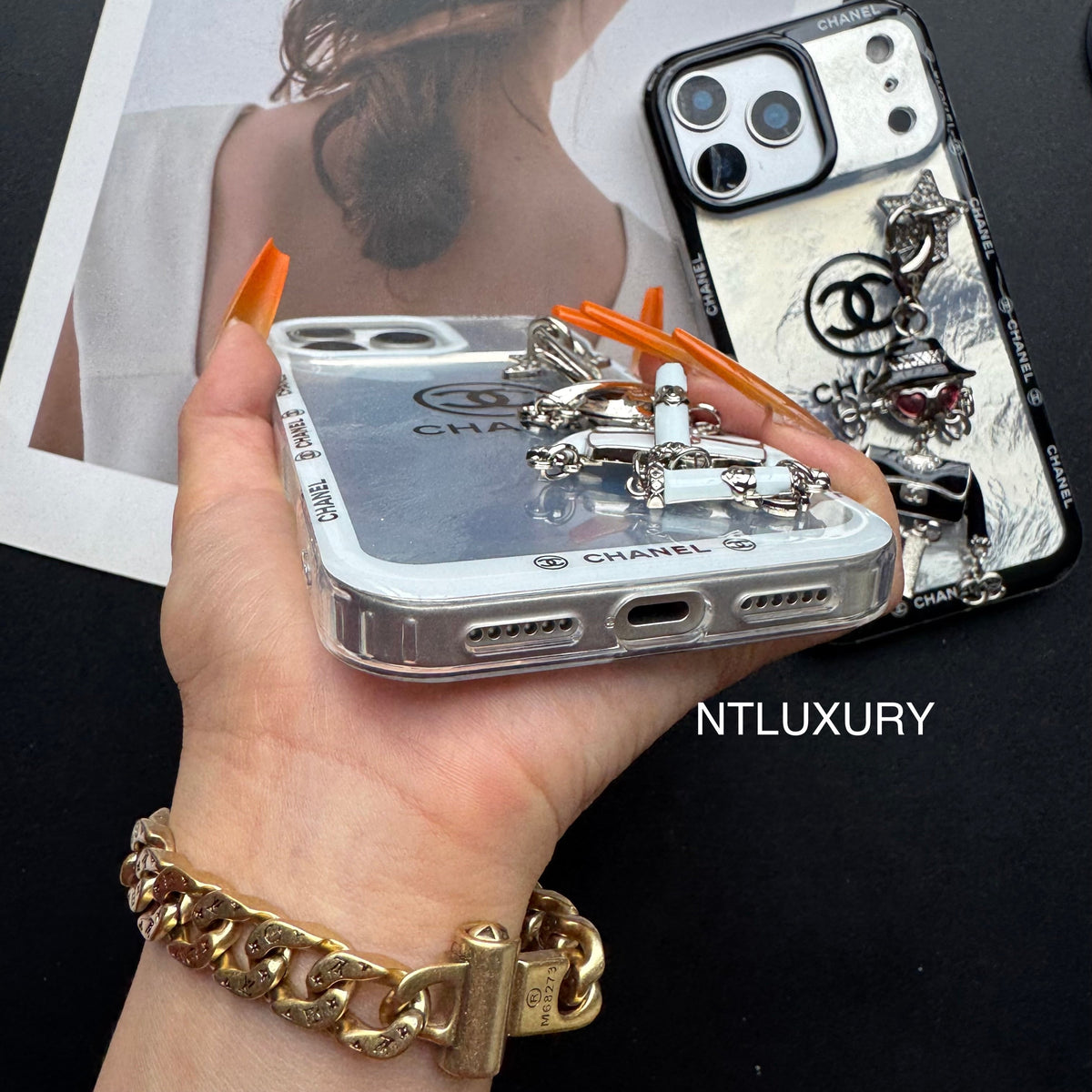 Ruffle Laser C Girl Phone Case With Pendant