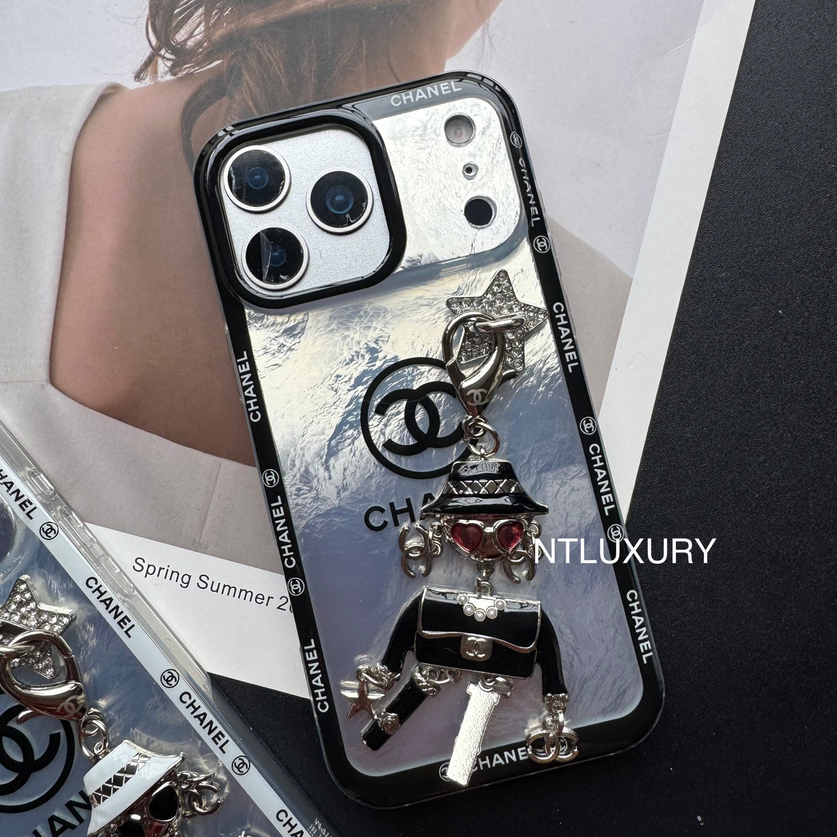 Ruffle Laser C Girl Phone Case With Pendant