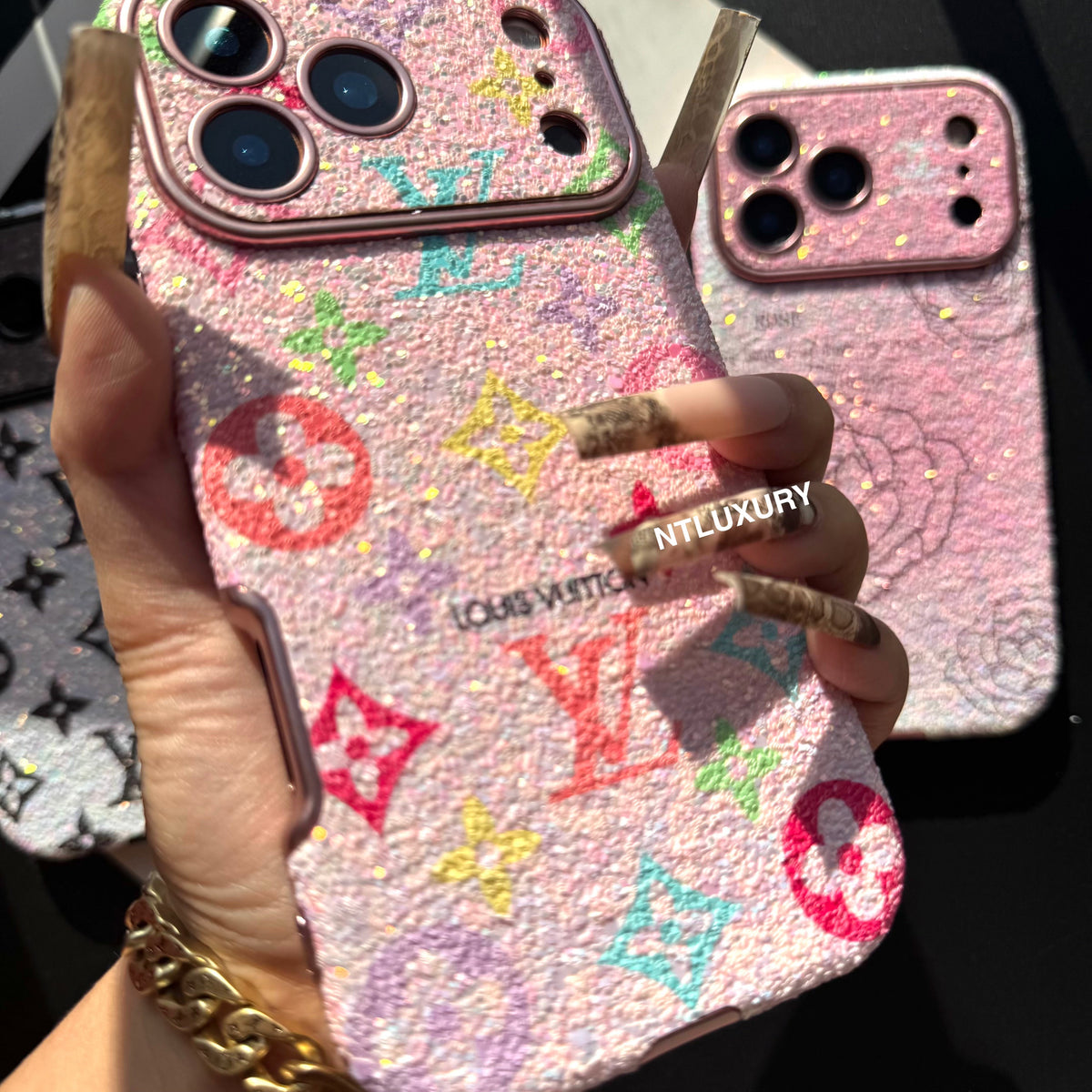 Funda para teléfono de niña con flor del amor y luz brillante