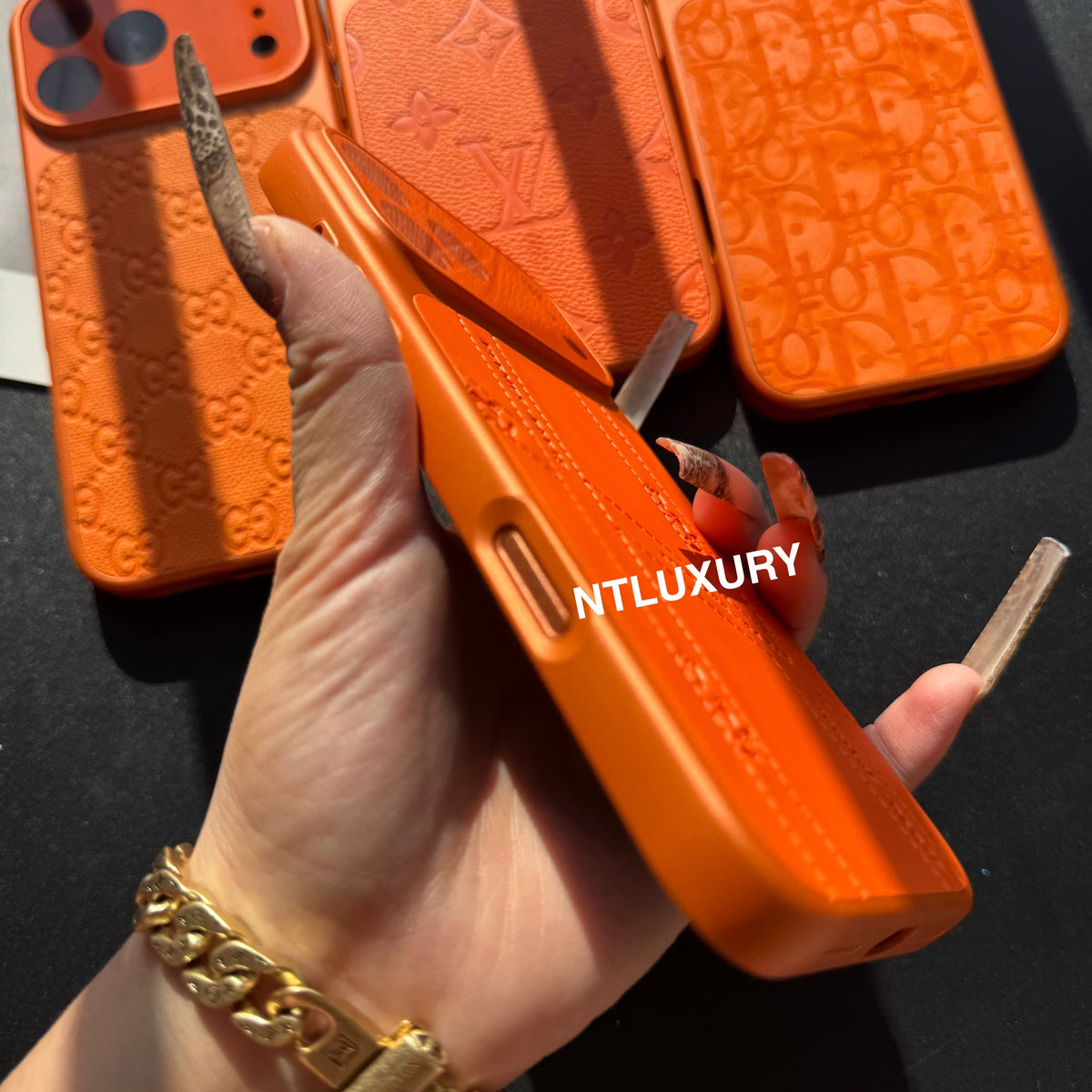 Coque de téléphone motif orange sophistiqué
