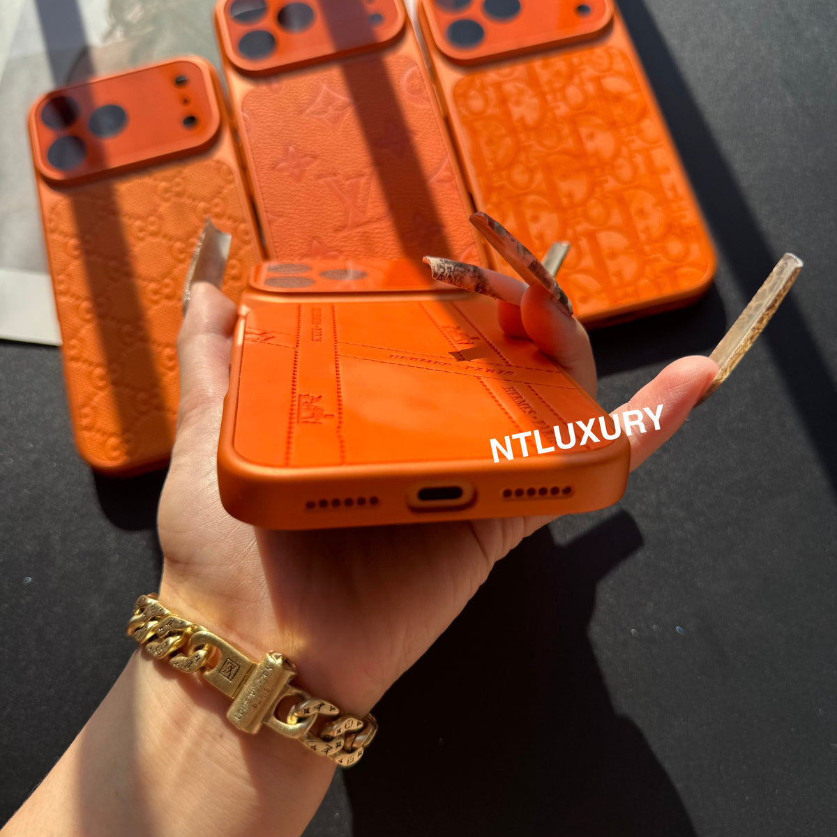 Coque de téléphone motif orange sophistiqué