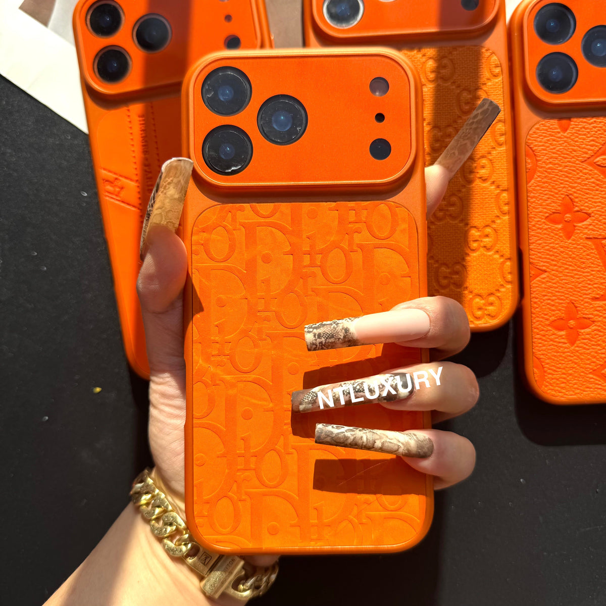 Coque de téléphone motif orange sophistiqué