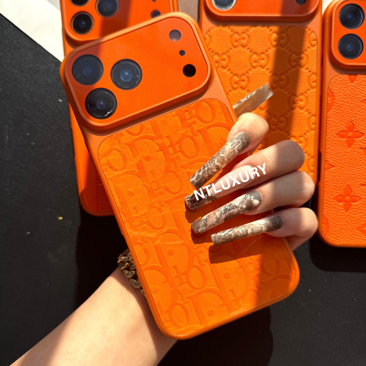 Coque de téléphone motif orange sophistiqué