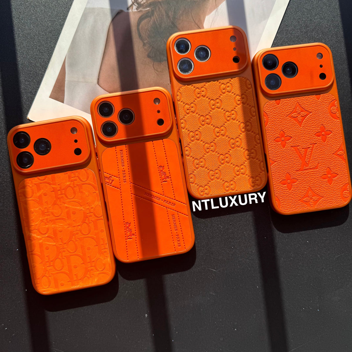 Coque de téléphone motif orange sophistiqué