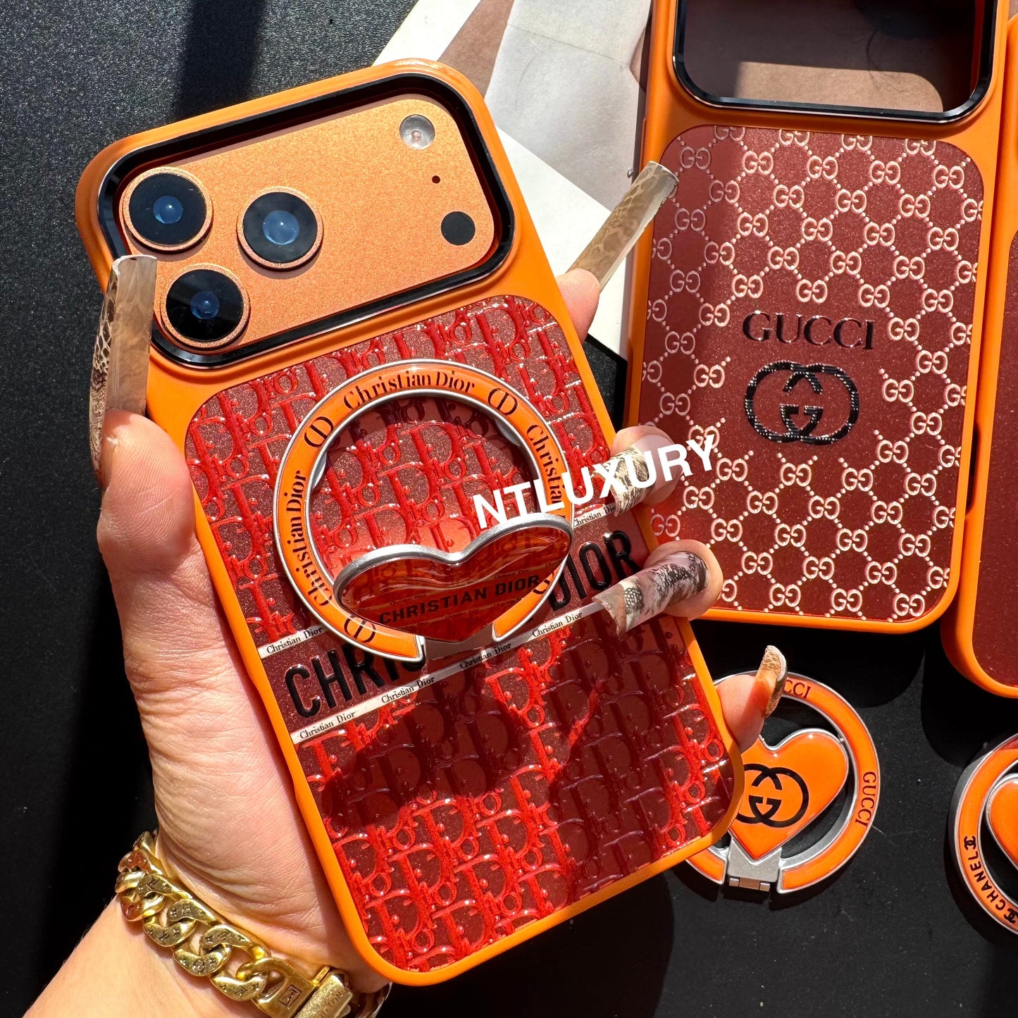 Crystal Sculpture Design MagSafe Phone Case with Holder