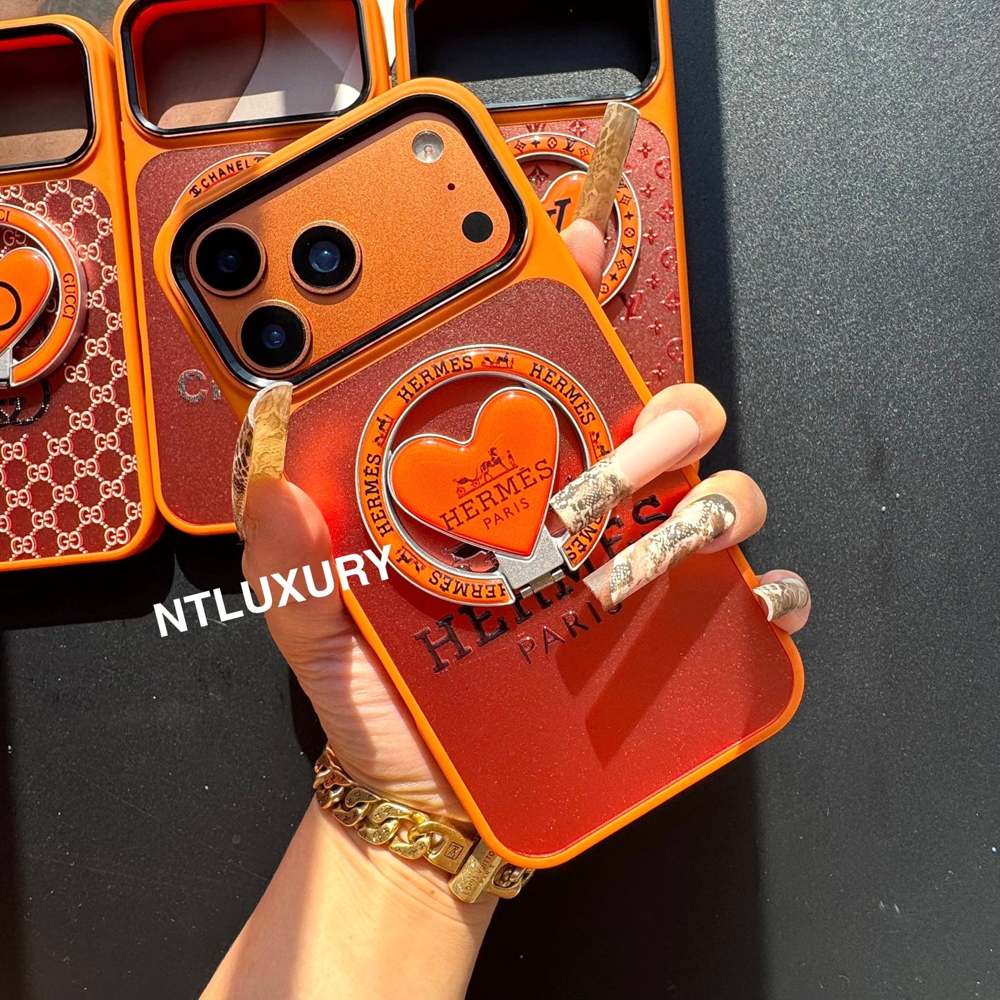 Crystal Sculpture Design MagSafe Phone Case with Holder
