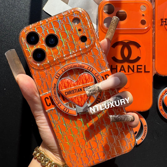 Orange Golden Shine MagSafe Handyhülle mit Halterung
