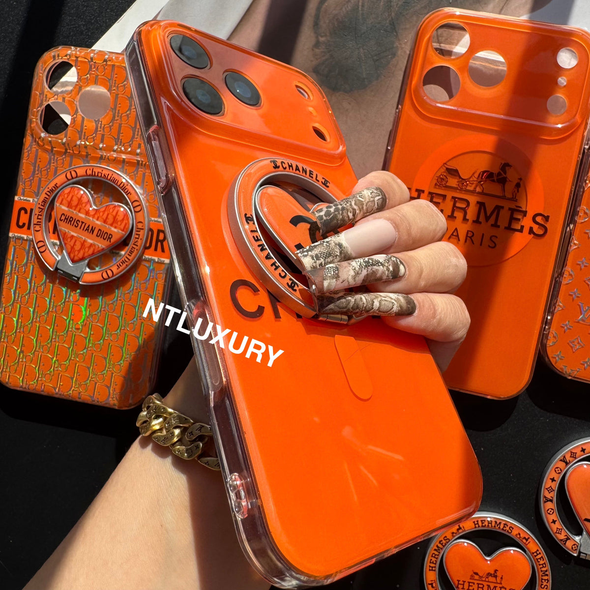 Orange Golden Shine MagSafe Phone Case with Holder