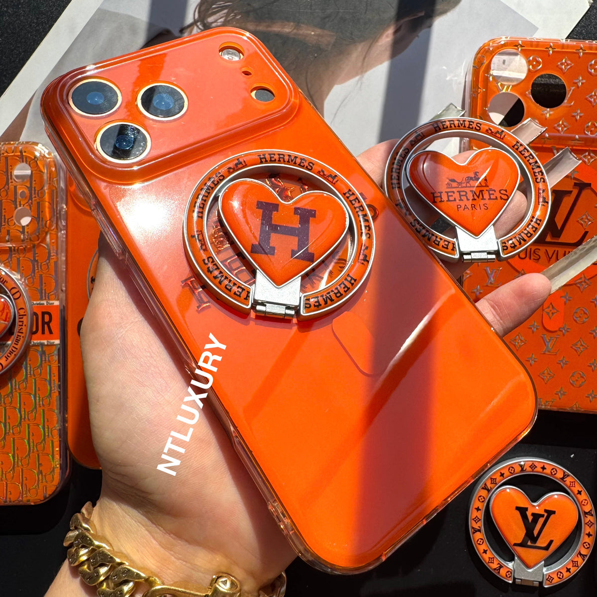 Orange Golden Shine MagSafe Phone Case with Holder