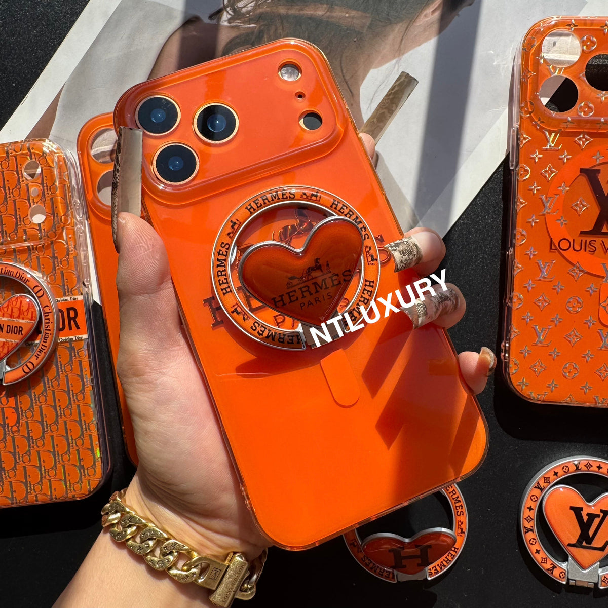 Orange Golden Shine MagSafe Phone Case with Holder