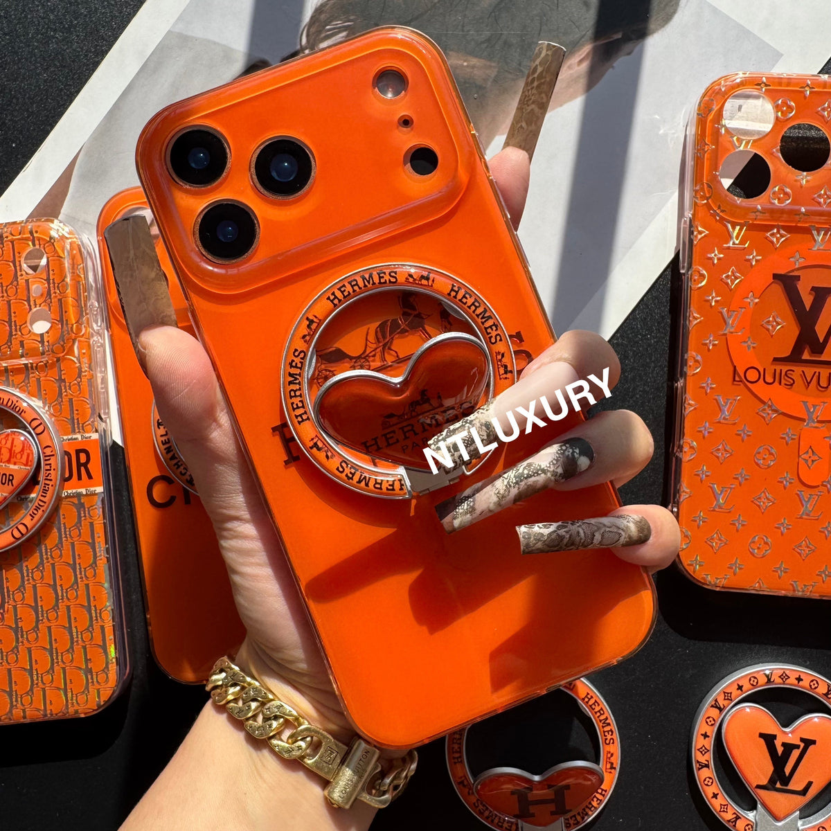 Orange Golden Shine MagSafe Phone Case with Holder