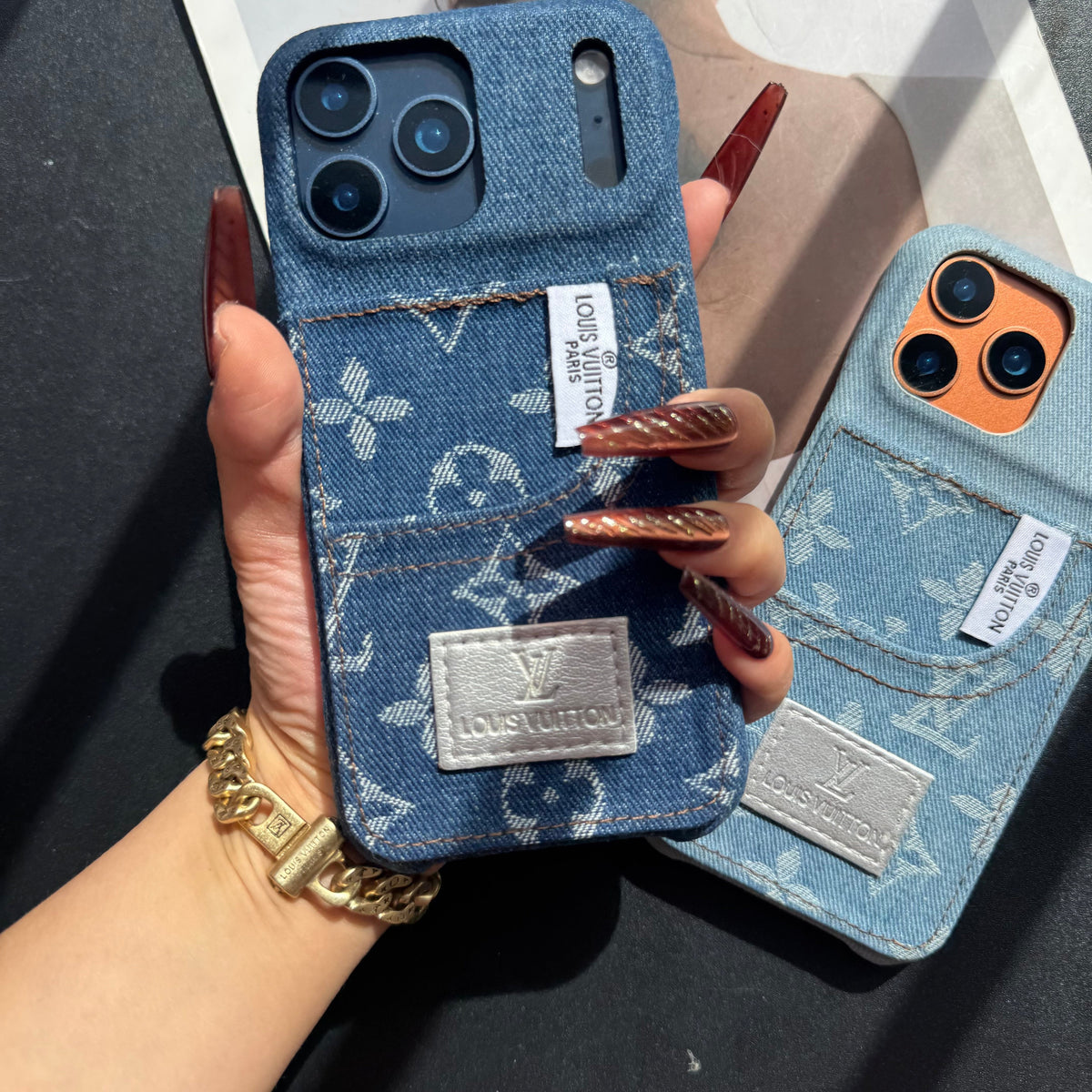 Funda para teléfono de chica y amor cowboy con bolsillo para tarjetas