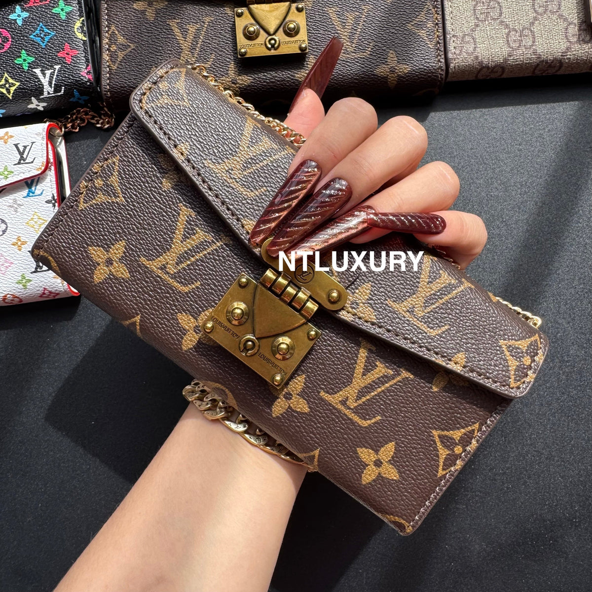 Love Floral Geschenk Geldbörse Handyhülle mit Kette