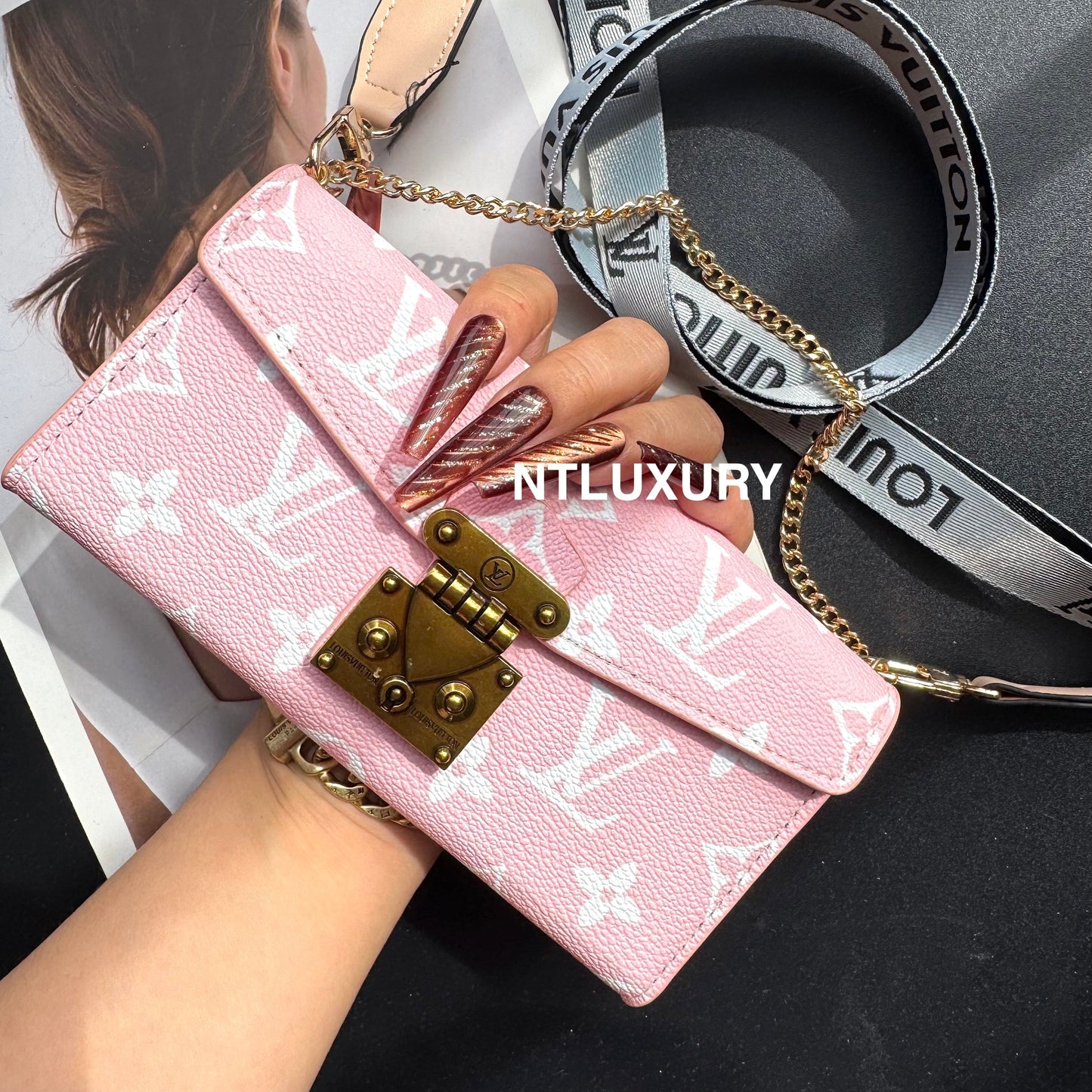 Love Floral Gift Purse Samsung Case With Chain