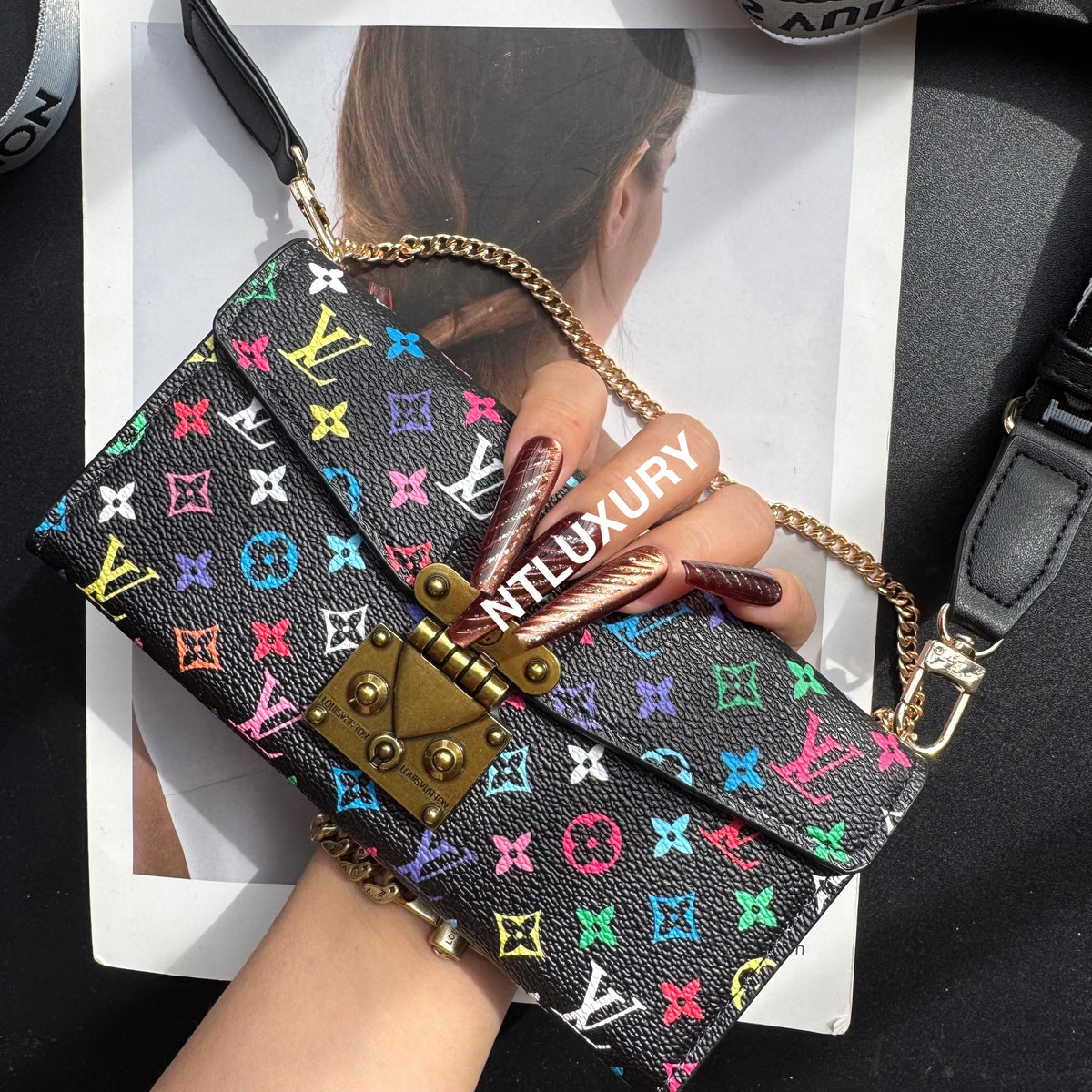 Love Floral Geschenk Geldbörse Handyhülle mit Kette