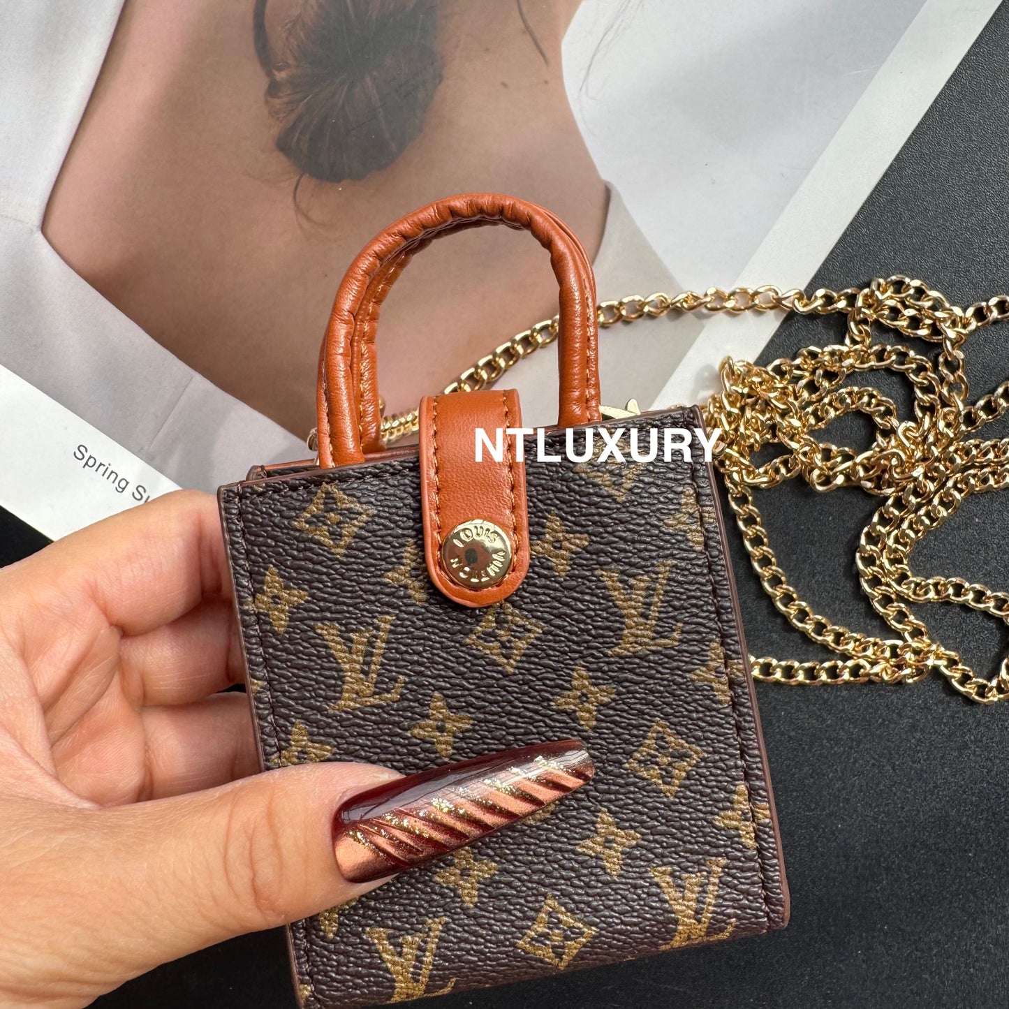 Floral Cute Love Mini Purse With Chain For All Cute Things (Small Love)