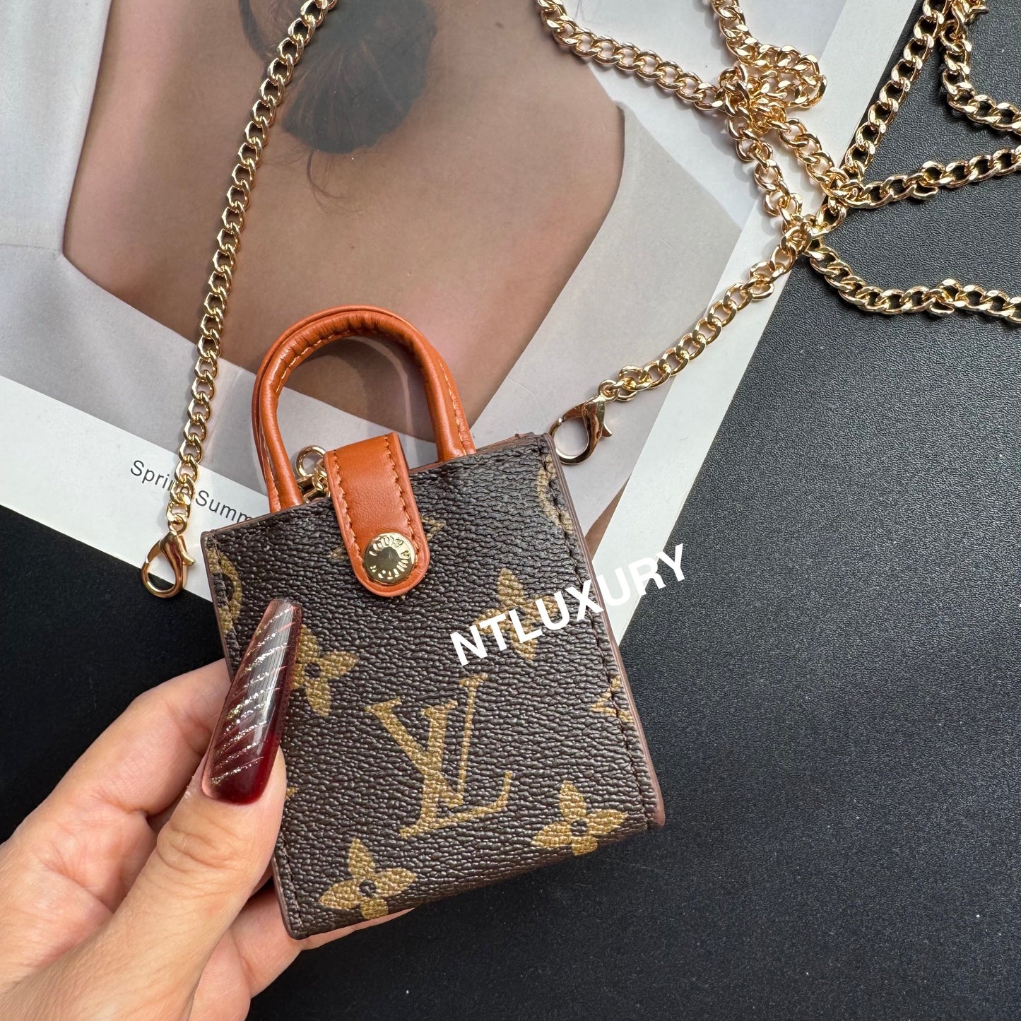 Floral Cute Love Mini Purse With Chain For All Cute Things (Big Love)