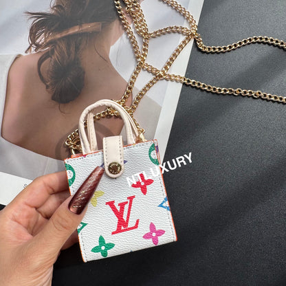 Floral Cute Love Mini Purse With Chain For All Cute Things (White Big Love)
